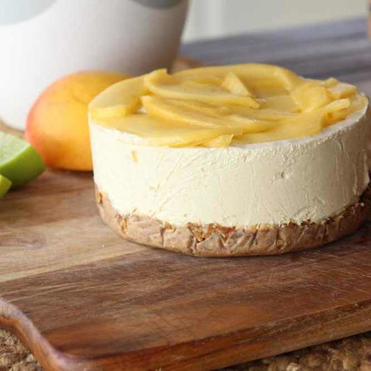 NO BAKE MANGO & LIME CHEESECAKE