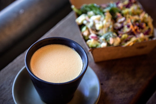 Bulletproof coffee and paleo salad — the ultimate paleo brain fuel