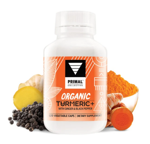 Organic Turmeric + Capsules (Vegan) 120 Capsules