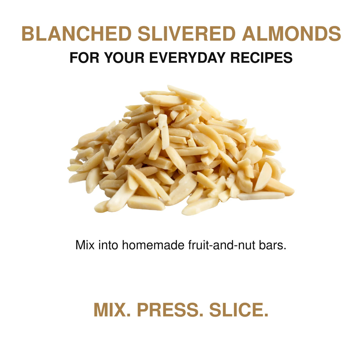 Blanched slivered almonds ingredient detail and everyday serving ideas.