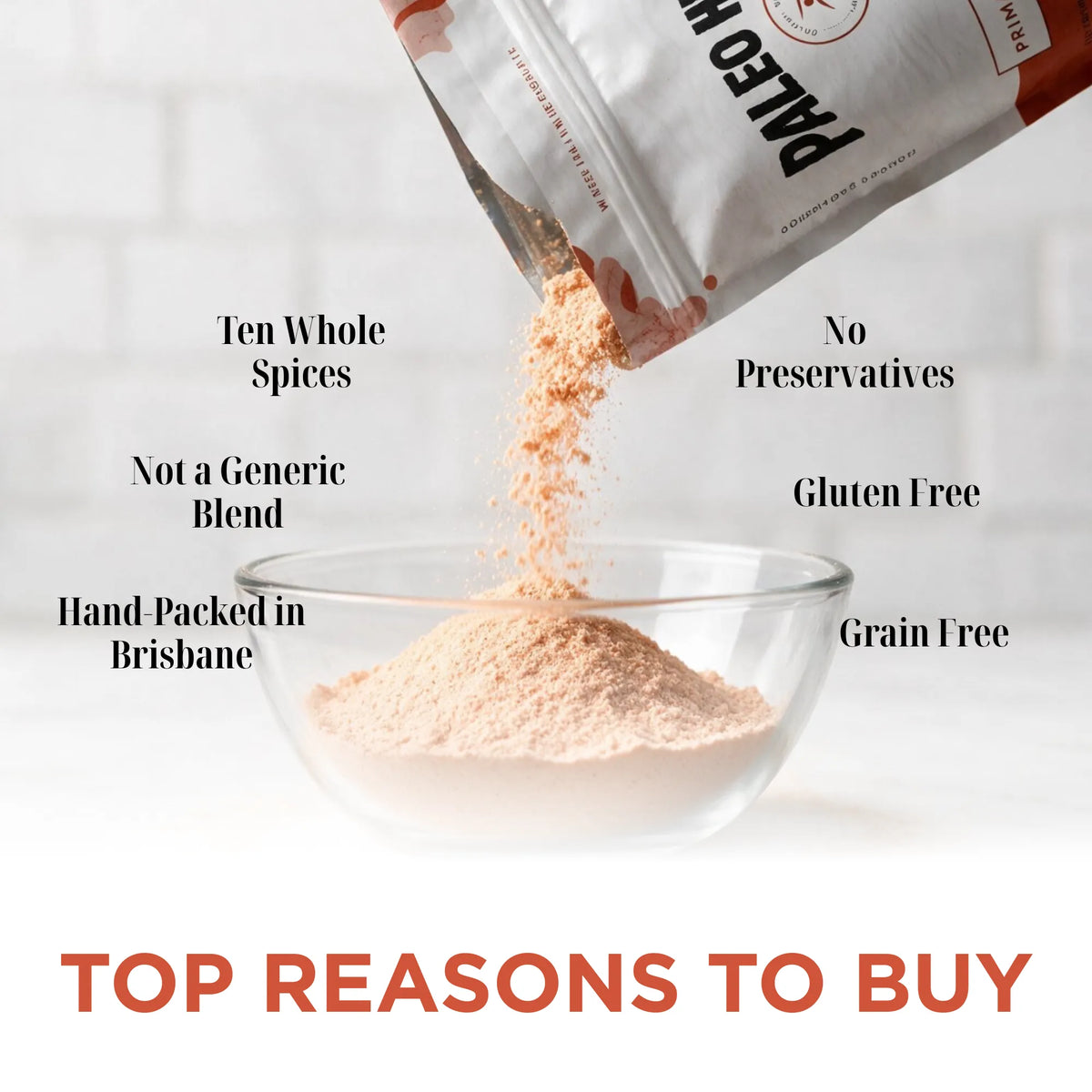 Paleo Hero Primal Crunch Coating - Southern Spice: the spice blend and gluten-free, grain-free product benefits.