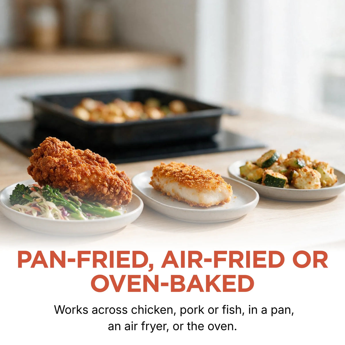 Paleo Hero Primal Crunch Coating - Southern Spice: coated chicken, pork and fish serving suggestions.