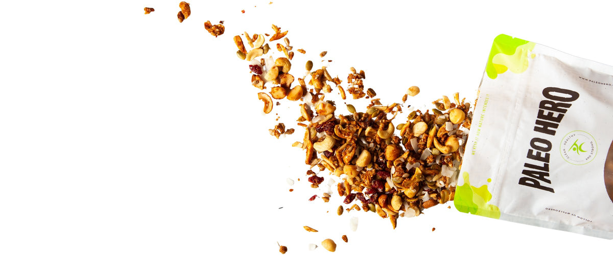 Paleo Hero Primal Muesli pouring from the pouch