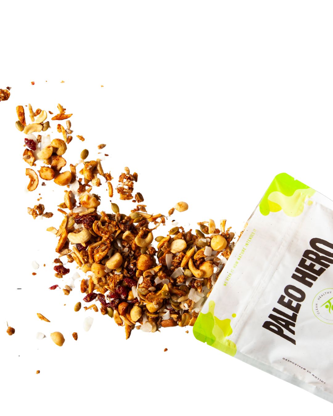 Primal Muesli spilling from a Paleo Hero pouch