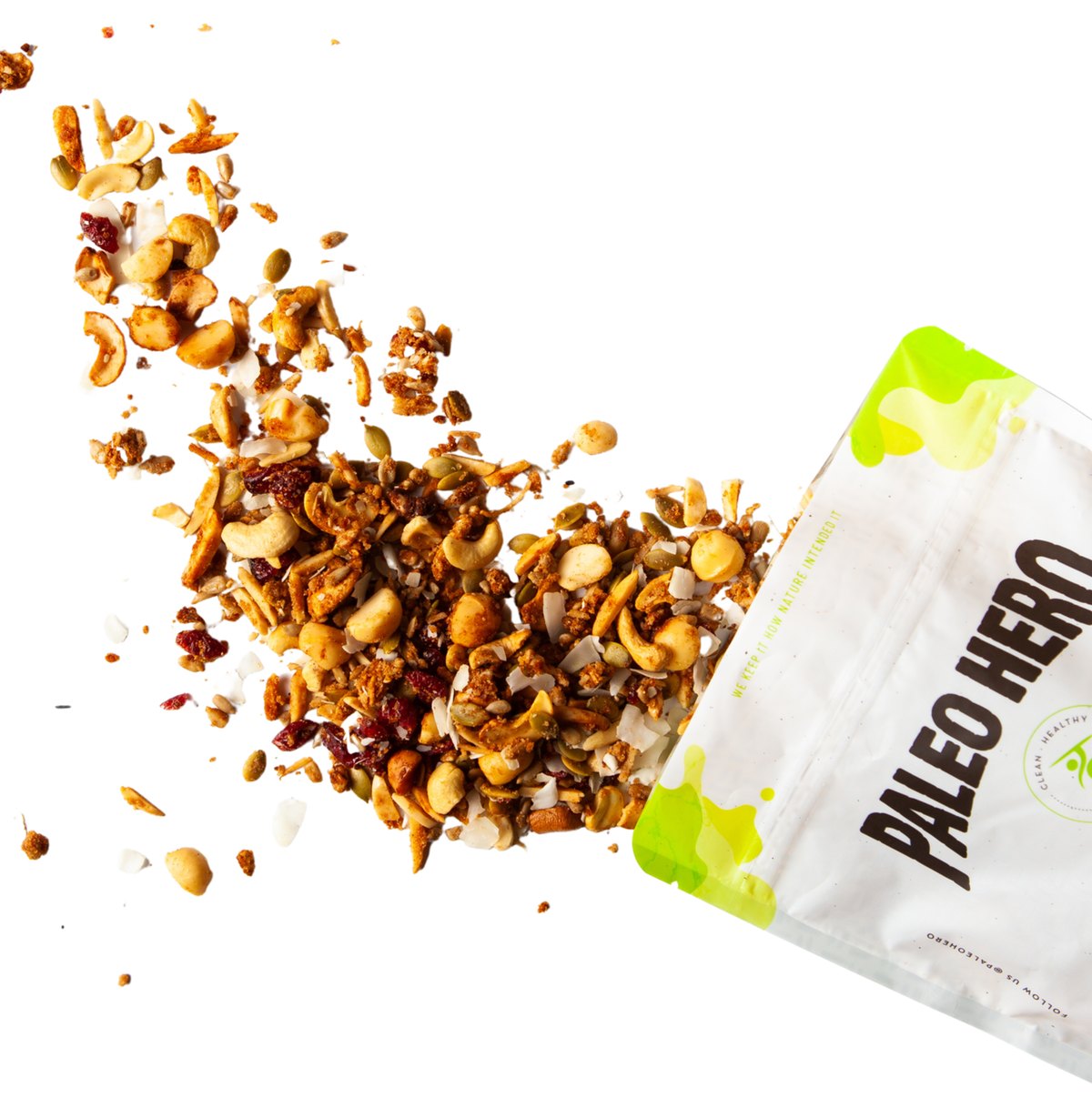 Paleo Hero Primal Muesli pouring from the pouch